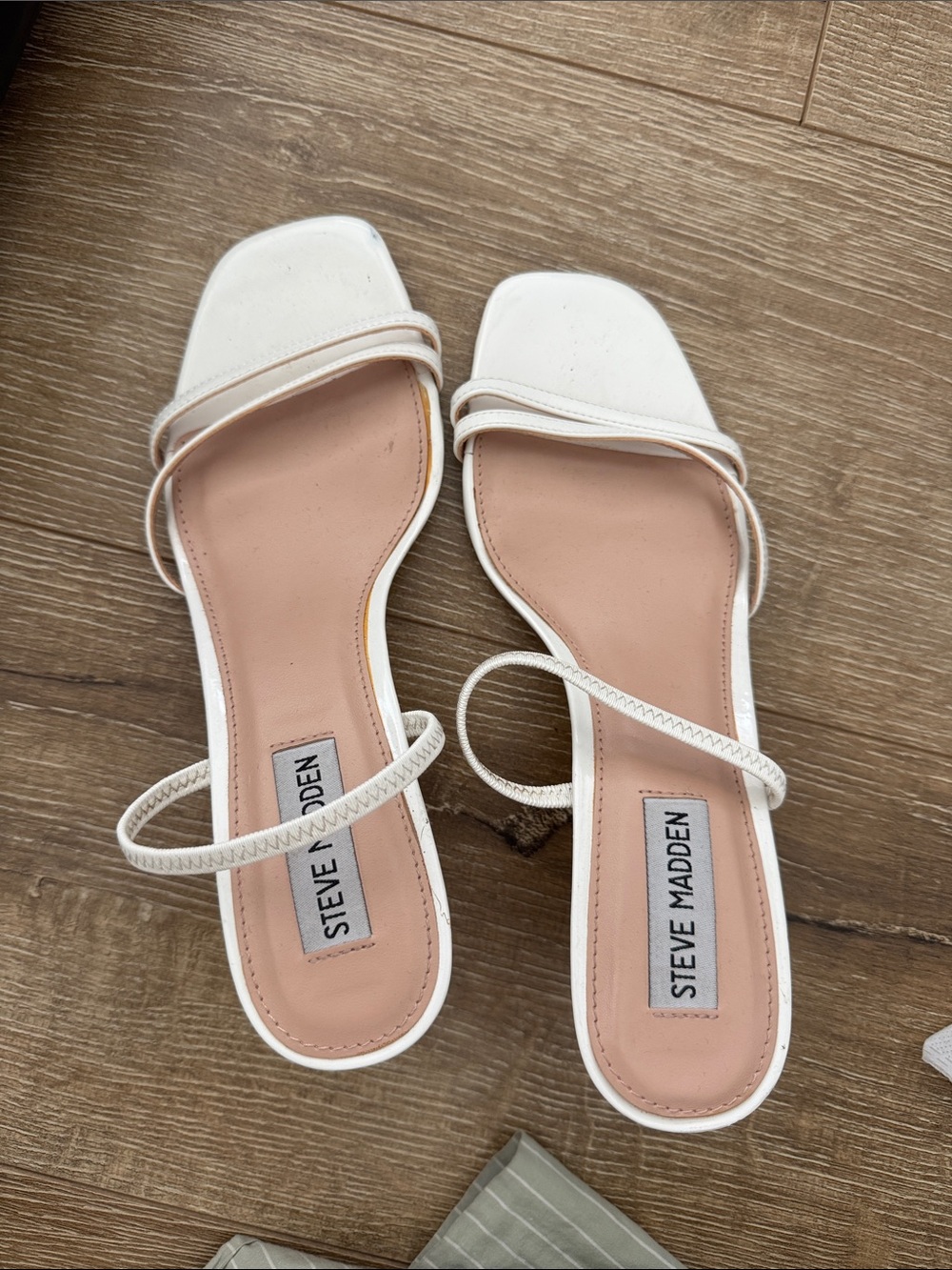 Steve Madden White Double-Strap Slide Sandals